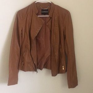 Express Tan Vegan Leather Jacket